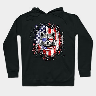 Raccoon USA Flag Hoodie